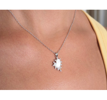 Gargantilla de plata Corazón Nácar circonita