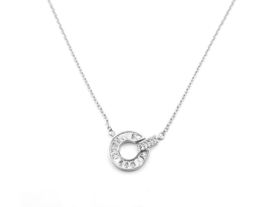 Collar plata Círculo circonitas Collar plata Círculo circonitas
