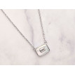 Collar rectángulo Nácar plata Collar rectángulo Nácar plata