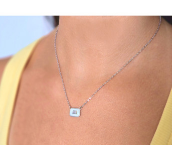 Collar rectángulo Nácar plata
