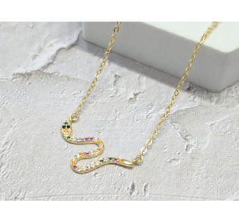Gargantilla Serpiente plata baño oro