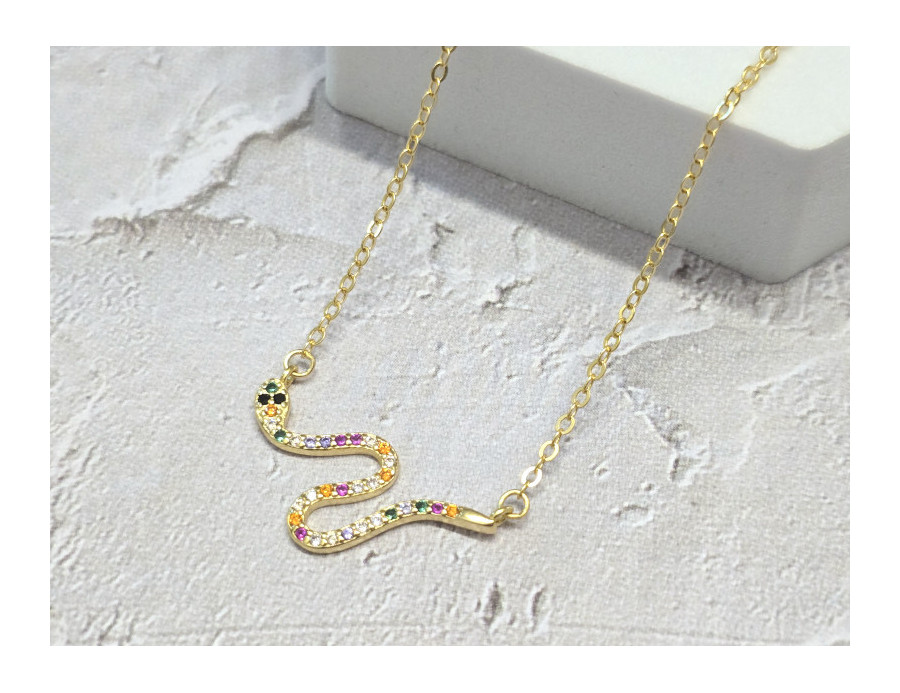 Gargantilla Serpiente plata baño oro