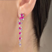 Pendientes Fucsia largos de plata