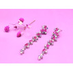 Pendientes Fucsia largos de plata