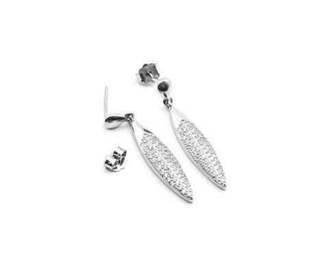 Pendientes largos plata circonitas