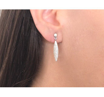 Pendientes largos plata circonitas