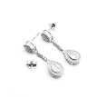 Pendientes largos lágrima de plata