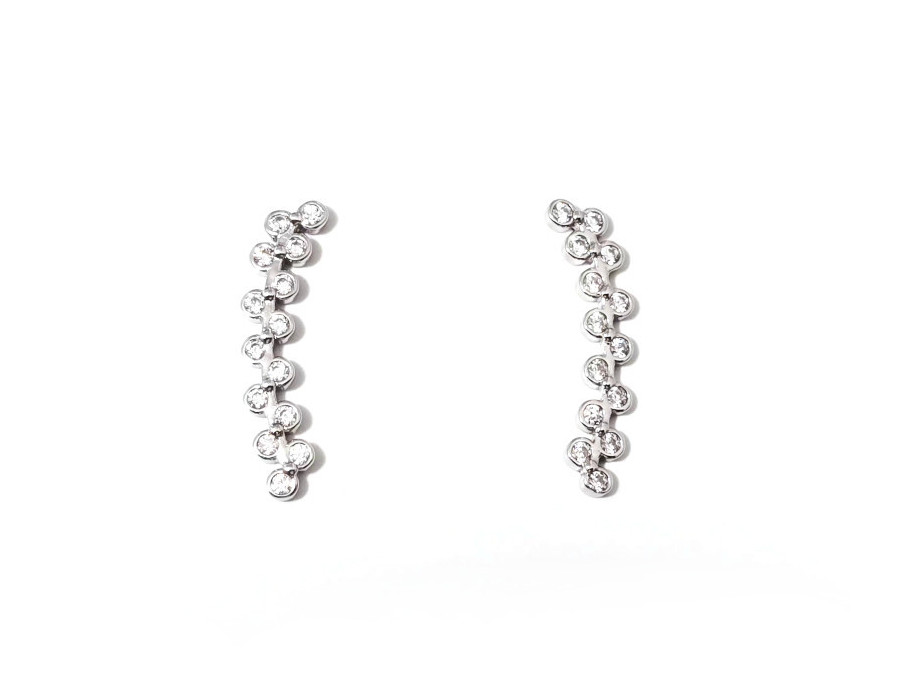 Pendientes Trepadores plata y circonitas Pendientes Trepadores plata y circonitas