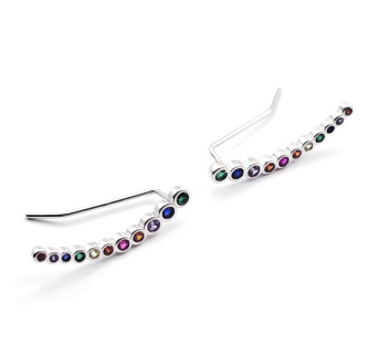 Pendientes Trepadores plata de color