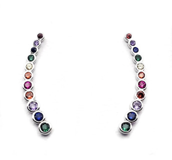 Pendientes Trepadores plata de color