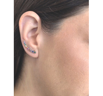 Pendientes Trepadores plata de color