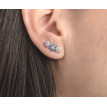 Pendientes trepadores Flores plata Pendientes trepadores Flores plata