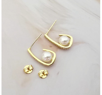 Pendientes de perlas y circonitas