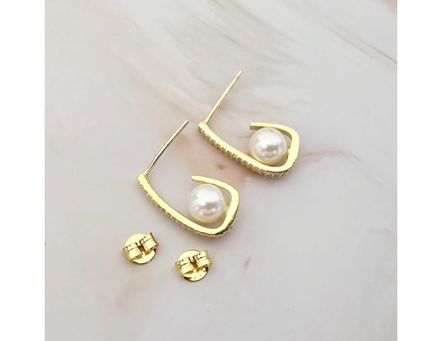 Pendientes de perlas y circonitas Pendientes de perlas y circonitas