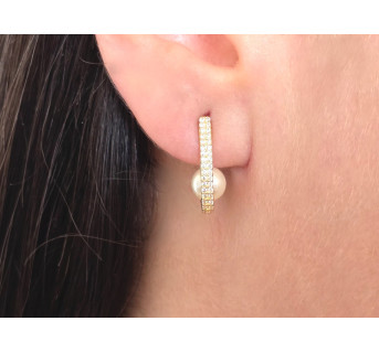 Pendientes de perlas y circonitas