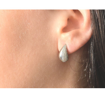 Pendientes Gota de plata y circonitas