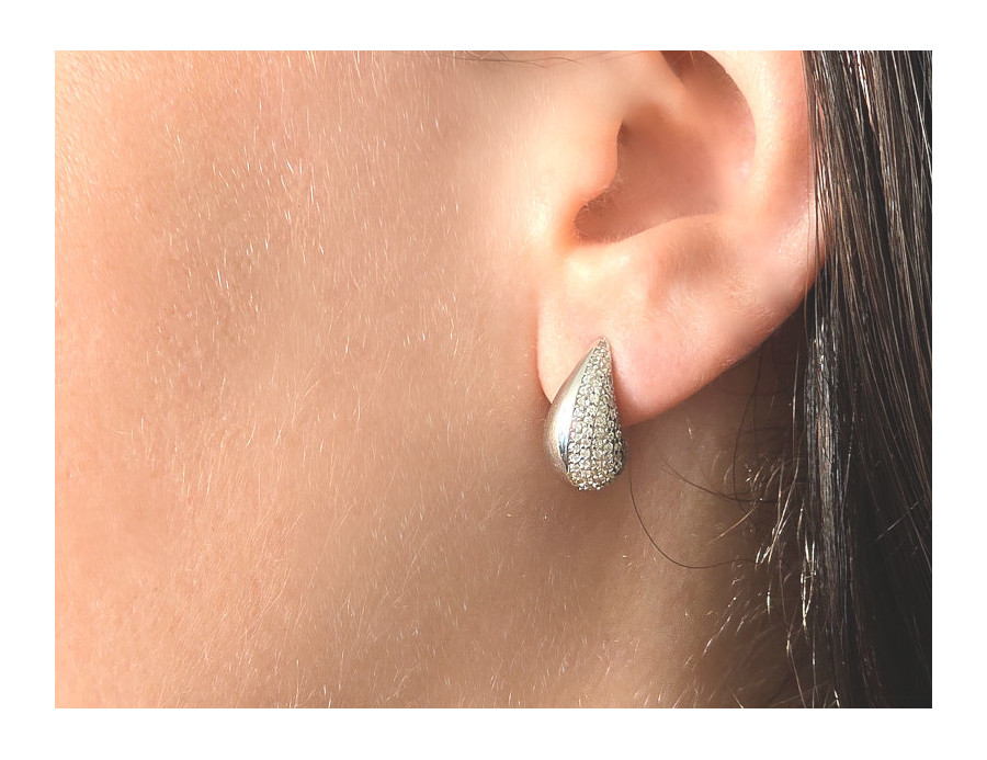 Pendientes Gota de plata y circonitas Pendientes Gota de plata y circonitas