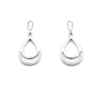 Pendientes largo medio plata
