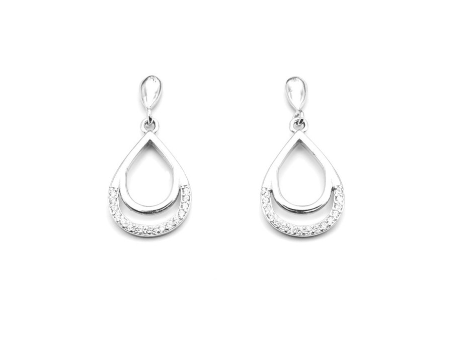 Pendientes largo medio plata Pendientes largo medio plata