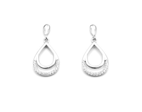 Pendientes largo medio plata