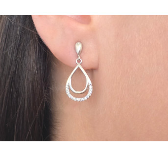 Pendientes largo medio plata 925