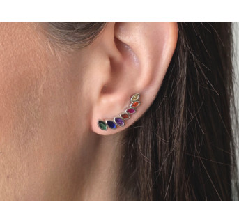 Pendientes Trepadores color plata 925