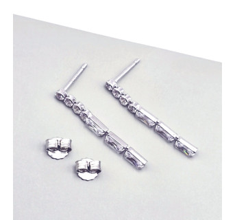 Pendientes largos circonitas 925