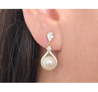 Pendientes Perlas circonitas plata