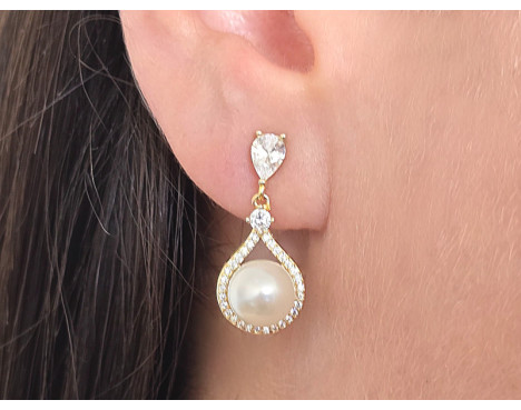 Pendientes Perlas circonitas plata