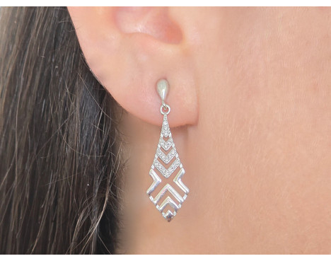 Pendientes Geométricos plata