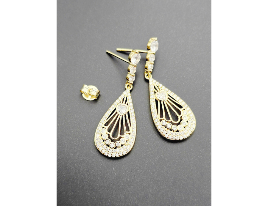 Pendientes largos plata circonitas Pendientes largos plata circonitas