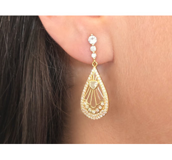 Pendientes largos plata circonitas