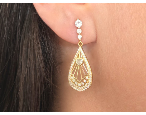 Pendientes largos plata circonitas