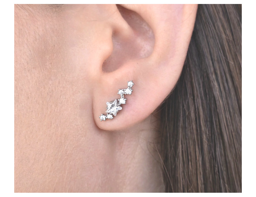 Pendientes Trepadores Estrellas plata Pendientes Trepadores Estrellas plata