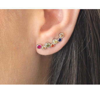 Pendientes Trepadores piedras de color