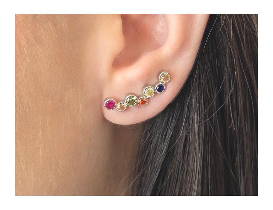 Pendientes Trepadores piedras de color