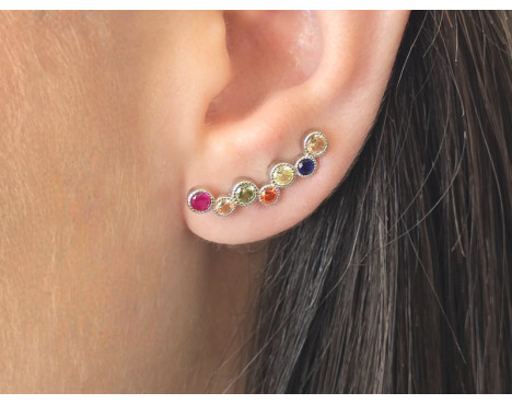 Pendientes Trepadores piedras de color