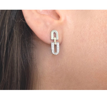 Pendientes pequeños Nácar plata