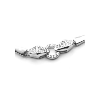 Pulsera Serpiente de plata con circonitas