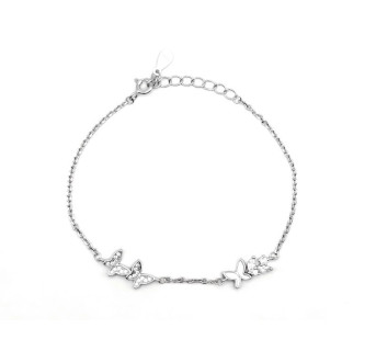 Pulsera Mariposas esmalte plata