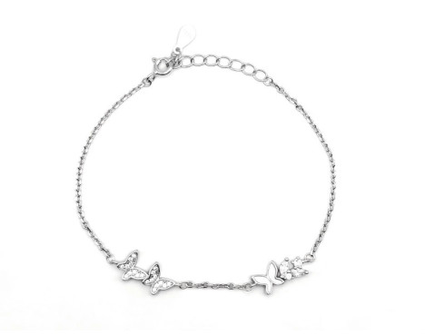 Pulsera Mariposas esmalte plata
