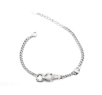 Pulsera Pantera plata circonitas
