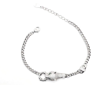 Pulsera Pantera plata circonitas