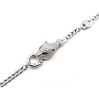 Pulsera Pantera plata circonitas