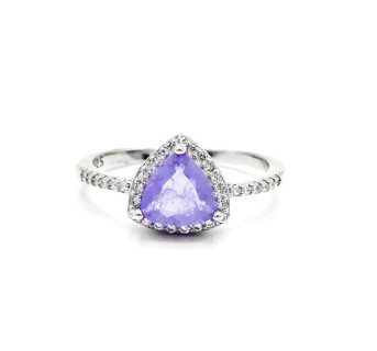 Anillo piedra color amatista