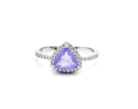 Anillo piedra color amatista