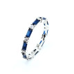 Anillo de circonitas color Zafiro plata