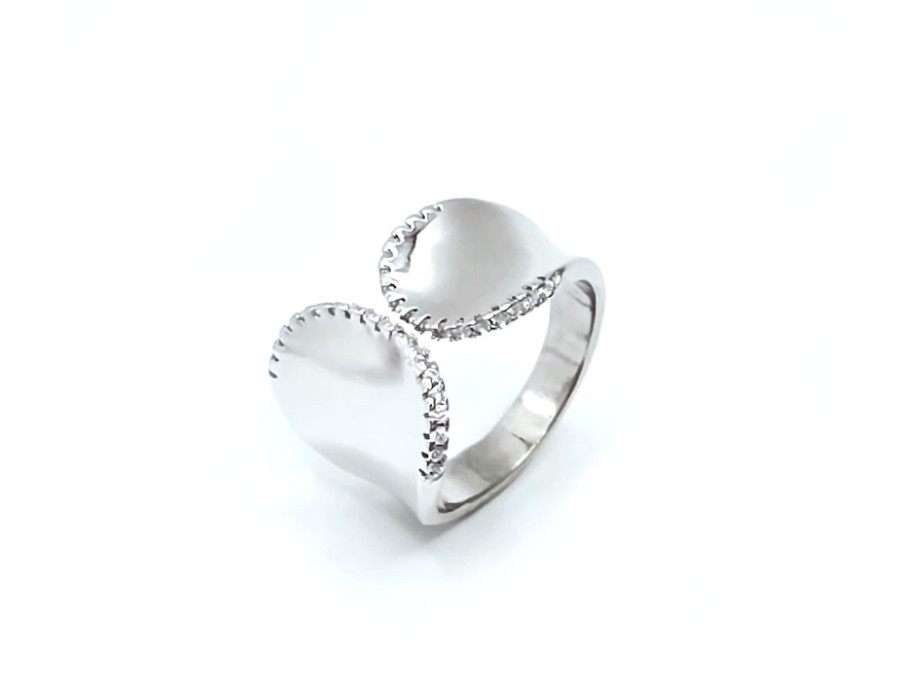 Anillo ancho de plata abierto Anillo ancho de plata abierto
