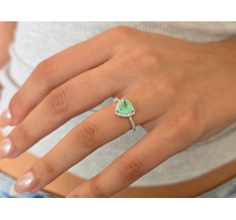 Anillo plata piedra Verde agua