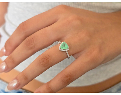Anillo plata piedra Verde agua